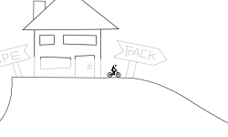 backyard jumps and half pipe