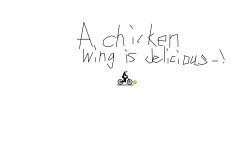 A chicken wing is delicious-!!