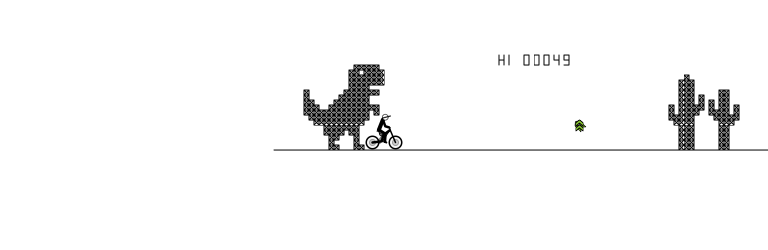 Chrome dino game pixel art