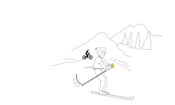 Skiing or snowboarding